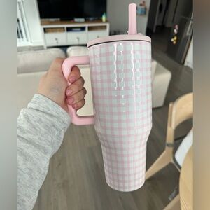 HydroJug Pink Gingham 40oz Tumbler